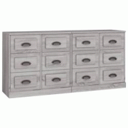 Helloshop26 - Buffet bahut commode armoire meuble de rangement organisateur cuisine salle de séjour salons lot de 2 sonoma bois 02_0036974 - 30002131 Helloshop26 - Buffet bahut commode armoire meuble de rangement organisateur cuisine salle de séjour salons lot de 2 sonoma bois 02_0036974 - 30002131