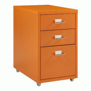 Helloshop26 - Caisson de bureau armoire meuble de rangement à roulettes acier 48 x 28 x 41 cm orange 03_0009121 - orange acier 3000224519958