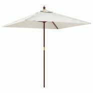Helloshop26 - Parasol de jardin avec mât en bois 198 x 198 x 231 cm sable 02_0008353 - 3000446447763