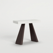 Itamoby Console Extensible 90X40/196 Cm Diamante Small Frêne Blanc Structure Ours - blanc VE090CODIM196-BF-OR