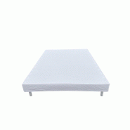 Kosmi Sommier tapissier à lattes 90x190cm sur pieds pour lit 1 place - blanc 3760301697527