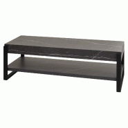 Mendler TV-Rack HWC-L53, Table de télévision Lowboard TV-Table, métal 42x120x44cm ~ aspect marbre gris - gris Bois massif 99709