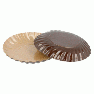Mini assiette ronde carton or/chocolat Ø8cm - par 200