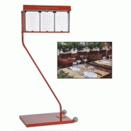 Porte menu exterieur pied avec roulettes club jurine_0