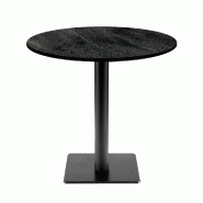 RestooTab - Table Milan T Ø70cm noir moon texturisé - noir fonte TB-MIT-R70M-NR.MOO