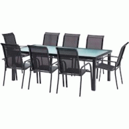 Salon de jardin en aluminium 8 personnes Blacksun Wilsa Garden - noir 3662556020818 Salon de jardin en aluminium 8 personnes Blacksun Wilsa Garden - noir 3662556020818