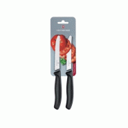 Set de couteaux à tomates et de table dentés 11cm noirs (lot de 2) | Victorinox - CU553 - 7611160026439