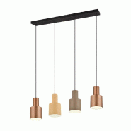 Suspension 4xE27   métal multicouleur camaïeu taupe - Trio - Agudo - multicolore métal 4017807574593_0