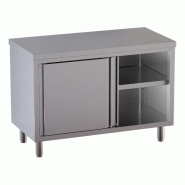 Vaiotec Armoire de travail TOPLINE / 2 portes coulissantes, 1800 x 700 mm - inox 10403