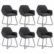 VidaXL Chaises à manger lot de 6 noir tissu Modèle Servelion - 277107