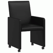 VidaXL Chaises de Salle à Manger avec Roues 2 pcs Noir 57 x 66 x 94 cm Modèle Nova Classique - 42017823