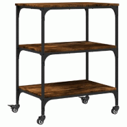 VidaXL Chariot de cuisine chêne fumé 60x41x76 cm bois d'ingénierie - 842303