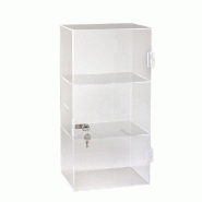 Vitrine à poser en PMMA 25x20x50 cm - légère et résistante - avec serrure à clé