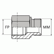 Adaptateur droit femelle NPT x mâle DIN bague BS - FNPT1/4 / MDCT12X150 - NPT-FMD0412