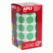 Apli 1770 gommettes rondes, diam. 20 mm, en rouleau, coloris vert - 8410782048626