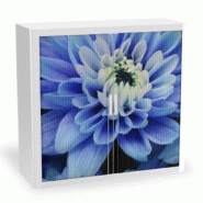 Armoire à rideaux avec décor nature - EasyOffice. - Hortensia, Basse