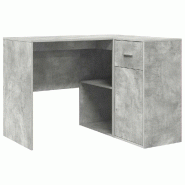 Bureau d'angle avec tiroir Gris béton 102 x 88 x 75 cm Modèle Titan Classique - 8721158934512