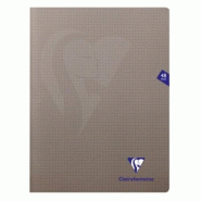Clairefontaine Lot de 10 Cahier Mimesys 24x32, 48p./24 feuilles 90 g/m² piquées, coloris gris, quadrillé 5x5 - 3329683633129