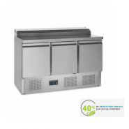 Comptoir de préparation de sandwich GN1/1 - Réf SS1435 - Acier inoxydable avec cuve de refroidissement et pieds ajustables_0