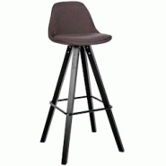 Décoshop26 - Tabouret de bar chaise haute x1 repose-pieds style scandinave en tissu marron structure en bois noir carré 10_0004642 - marron 30002522 Décoshop26 - Tabouret de bar chaise haute x1 repose-pieds style scandinave en tissu marron structure en bois noir carré 10_0004642 - marron 30002522