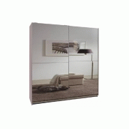 DRESSING CLAPTON 135 CM PORTES COULISSANTES BLANC / MIROIRS