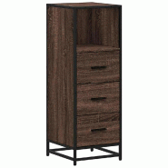 Helloshop26 - Armoire de bain chêne marron rangement pratique 35 x 37,5 x 100 cm en bois d'ingénierie marron 02_0049646 - marron métal 3000235941984