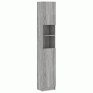 Helloshop26 - Armoire de bain haute design flexible rangement salle de bain 32 x 25,5 x 190 cm en bois d'ingénierie gris 02_0048184 - gris Bois massi