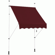 Helloshop26 - Auvent rétractable manuel lot de 1 150 x 125 cm réglable 200-300 cm design moderne en aluminium rouge 20_0010452 - 3000226192685