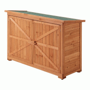 Helloshop26 - Coffre de rangement extérieur à 2 portes range-bûches en sapin 88 x 128 x 50 cm 03_0006814 - 3001846747767