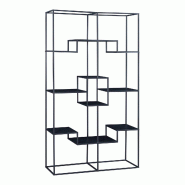 Helloshop26 - Étagère design intemporel salon chambre meuble de rangement autoportante 180 x 100 x 35 cm noir 03_0011150 - noir métal 3000225594732