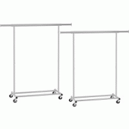 Helloshop26 - Lot de 2 portants à vêtements acier 45,4 x (92-132) x 160 cm maximum 90 kg avec roulettes 12_0003722 - 3000222094037 Helloshop26 - Lot de 2 portants à vêtements acier 45,4 x (92-132) x 160 cm maximum 90 kg avec roulettes 12_0003722 - 3000222094037