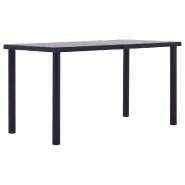 VidaXL Table à manger Noir et gris béton 140x70x75 cm MDF Modèle Helios Signature Plus - Bois manufacturé 281858