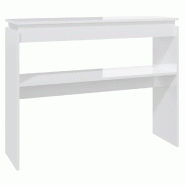 VidaXL Table console blanc brillant 102x30x80 cm bois d'ingénierie Modèle Balcon Psi Plus - 808329
