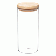 WellHome - Bocal en verre et bois à fermeture hermétique 13 L - transparent WH14032