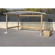 Abri Bus Vittoria - Pin Lamellé Collé - Toit Polycarbonate Anti-UV - Verre Trempé_1