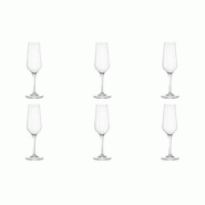 De 6 flûtes à champagne Electra 23 cl - Boite Transparent Rond Cristallin Bormioli Rocco - transparent verre BM107499 De 6 flûtes à champagne Electra 23 cl - Boite Transparent Rond Cristallin Bormioli Rocco - transparent verre BM107499