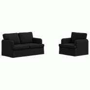 Canapé 2 pcs Noir 144 x 80 x 85 cm tissu Modèle Apex Urban Pro - Matériau naturel 8721364374058