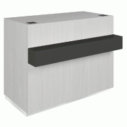 Comptoir Cage noyer clair repose sac noir 1 tiroir 2 tablettes 120x60/76x93cm