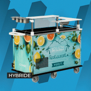 Chariot distribution de repas hybride et modulable pour hôtels, maternité, oncologie, ambulatoire - COMBI 32 NIVEAUX