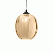 Fabas Luce Kit De Suspension En Verre Soufflé Couleur Cognac E27 - Design Moderne Et Élégant Pour L'Éclairage Intérieur, Diamètre 250 Mm, Hauteu
