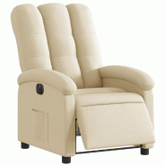 Fauteuil inclinable électrique Crème Tissu Modèle Jervoria - 8721012165656