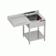 Gasfrit – Évier sous comptoir avec 1 bac et 1 égouttoir, robinet double arrivée inclus, industriel, 1200 x 600 x 850 mm. - inox gfy099g+2
