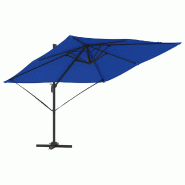 Helloshop26 - Parasol cantilever rectangulaire 286 x 284 x 265 cm inclinable 360° durable en aluminium bleu 02_0058712 - bleu aluminium 3000240734380_0