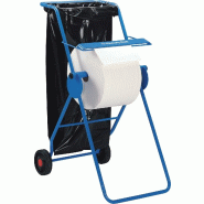 Kimberly-Clark Support au sol pour grands rouleaux avec sac poubelle mobile - bleu métal 13R544