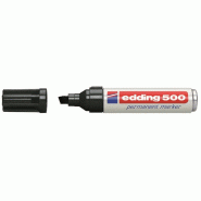 Marqueur permanent noir - pointe biseautée E500 2 à 7mm - rechargeable - corps aluminium