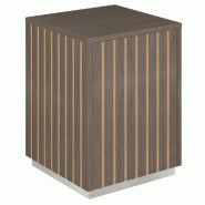 Podium 1 porte push-pull Vertigo T03 MDF naturel et noyer foncé 45x45x60cm