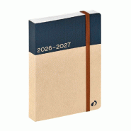 Quo Vadis - Agenda année scolaire - 2026-2027 - Recyclé - Journalier - Multilingue - Bleu - août à juillet - 12x17 cm - Papier Clairefontaine recy