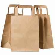 Sac traiteur kraft brun poignées plates 28x17x29cm - par 250