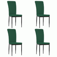 Chaises à manger lot de 4 Vert foncé Velours Modèle Oasis Royale - 326106