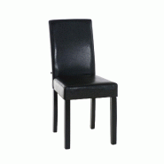 Décoshop26 - Chaise de salle à manger x1 design moderne en PVC marron et pieds en bois noir 10_0002026 - marron Bois massif 3000250797481